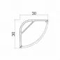 Preview: Aluminum Profile Corner Round 30x30mm anodized for Standard Flexible LED Strips