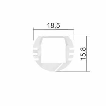 Aluminum Profile Oval 18,5x15,8mm anodized for LED Strips