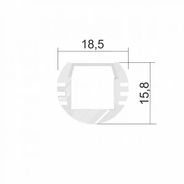Aluminum Profile Oval 18,5x15,8mm anodized for LED Strips