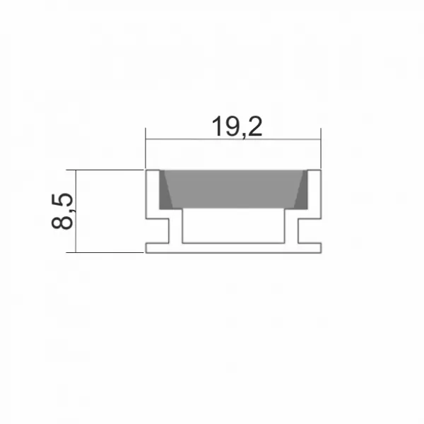 Alu Profil HR 19,2x8,5mm eloxiert für LED Streifen