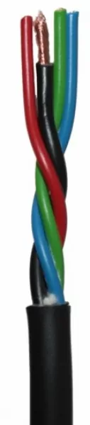 LED RGB Cable 4x (3x0,5mm2/1x1mm2) Black