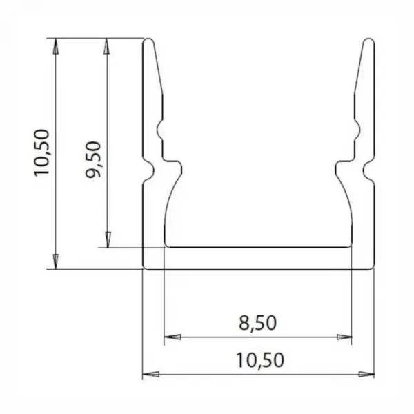 Alu Profil Multi Mini 10,5x10,5mm für LED Streifen